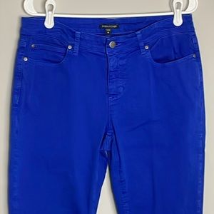 Eileen Fisher Royal Blue Skinny Jeans- 5-Pocket- button-zip fly- size 10